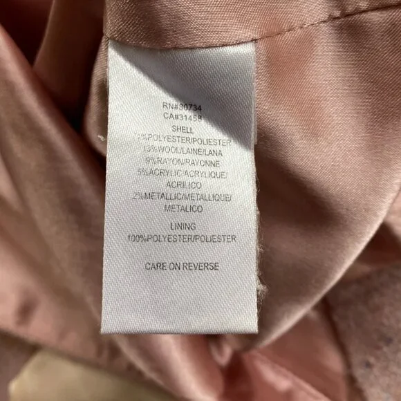 Pink Wool Tweed Dress w/ Multicolor and Gold Speckles, Max and Cleo, Size 4 - Picture 5 of 5